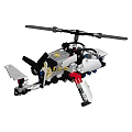 Mechanical Buildable Electric Toy Helicopter Model With White Black Red Parts And Propeller