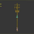 Traditional Wooden Utility Pole With Crossarm And Electrical Equipment Components