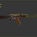 AK-47 Rifle with Wooden Stock and Metal Components Classic Tactical Design