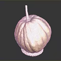 Decorative Pumpkin With Hand Drawn Design And Wicker Base On Black Surface