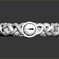 Silver Ring With Intertwined Chain Design Square Center And Sparkling Diamond Accent Polished Shiny Surface