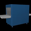 Commercial Equipment With Blue Main Body And Conveyor Belt For Item Inspection