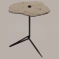 Modern Side Table With Irregular Marble Top And Stylish Metal Stand Design 3d model