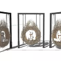 Modern Dried Branch Bird's Nest Swing 3d model