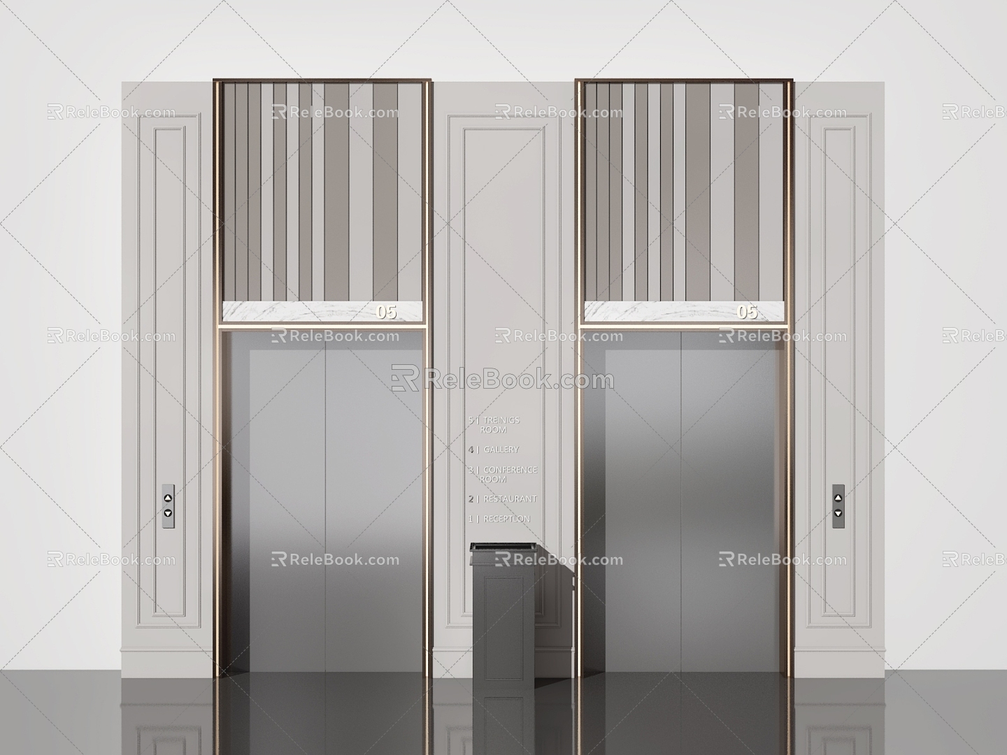 modern elevator door elevator 3d model