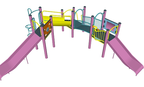 Modern play equipment children's activity field 3d model