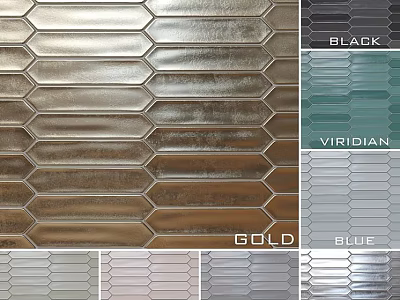Metallic Hexagonal Room Divider With Gold Black Viridian Blue And Multiple Color Options 3d model