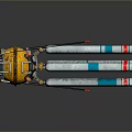 Yellow Spherical Mechanical Device With Silver Long Tubes Red Tips And Connecting Structures