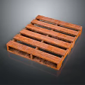 Sturdy Rustic Wooden Pallet Structure With Slatted Boards And Support Legs