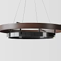 Modern Circular Chandeliers With Various Styles Wooden Elements And Double Layer Design 3d model