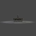 Six Wheeled Utility Vehicle With Flatbed Cargo Bed And Roof Mounted Equipment