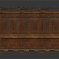 Traditional Wooden Corner Cabinet With Carved Panels And Decorative Top Rail