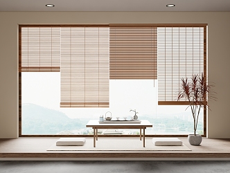 New Chinese Bamboo Curtain Roller Curtain 3d model