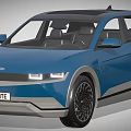 Hyundai Modern Blue SUV with Black Roof UK Plate and Stylish Black Wheels
