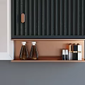 Modern Gray Wall Bathroom Washstand With Black Cabinet White Basin Gold Faucet And Mirror