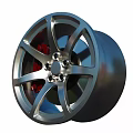 Different Stylish Alloy Car Wheels With Black Silver Red Accents And Spoke Designs