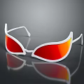 Unique Jewelry Sunglasses With White Frame And Red Reflective Lenses