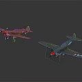 Detailed Vintage Model Airplanes With Brown And Gray Bodies Propellers And Wheels