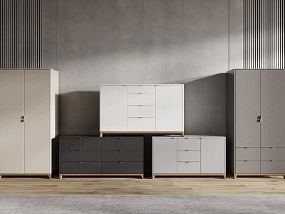 Modern Console Side Storage Cabinet With Drawer Design For Entryway In Multiple Colors 3d model