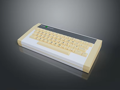Vintage Computer Keyboard With Classic Beige And White Design And Retro Key Layout 3d model