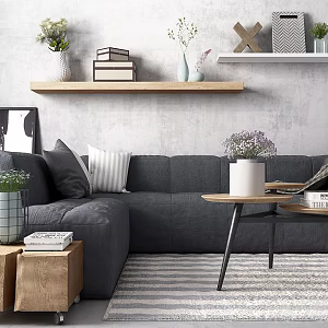 Nordic Sofa Coffee Table Combination Sofa Coffee Table Plant 3d model