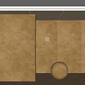 Beige Glossy Wall Design With Square Wall Lamp And Golden Spherical Decoration