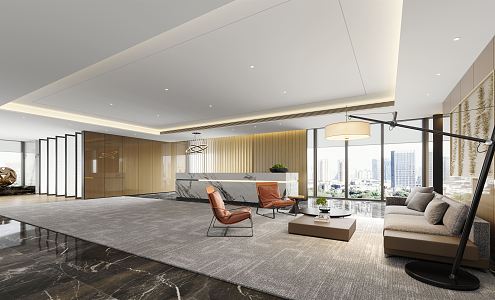 Modern Hall Office Reception 3d model