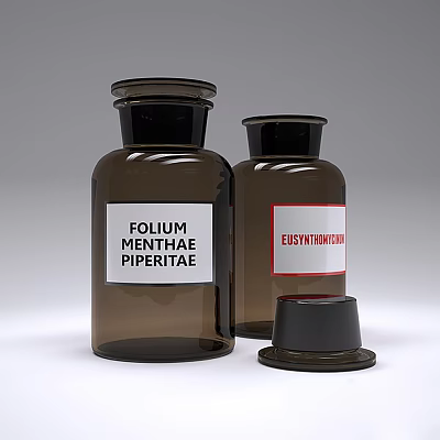 Brown Glass Spice Bottles With Labels And Black Cap For Kitchen Storage 3d model Brown Glass Spice Bottles With Labels And Black Cap For Kitchen Storage 3d model