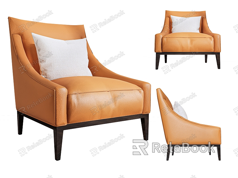 Casual Sofa Single Sofa Leather Sofa model