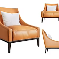 Casual Sofa Single Sofa Leather Sofa 3d model