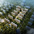 Aerial Planning of Modern Residential Community With Greenery and Building Layout