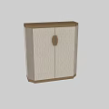 Modern Entryway Side Cabinet With Light Beige Geometric Pattern And Wooden Handle