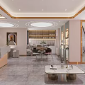 Modern Beauty Salon Interior With Reception Desk Logo And Seating Area
