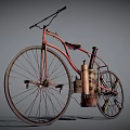 Vintage Bicycle Design With Antique Engine And Retro Mechanical Details