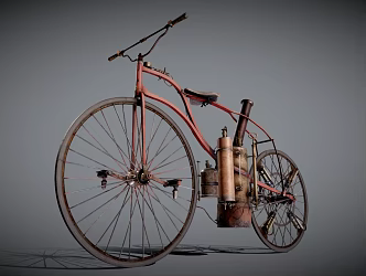Vintage Antique Bike Old Bike Steam Bike Antique Car 3d model