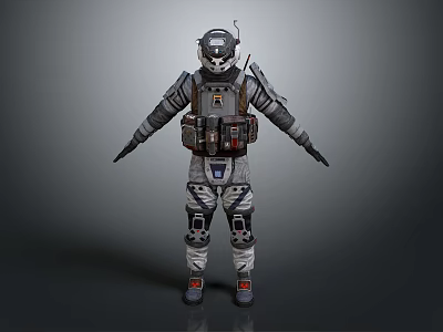 Astronaut In Advanced Spacesuit With Functional Equipment And Protective Gear Design 3d model