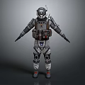 Astronaut In Advanced Spacesuit With Functional Equipment And Protective Gear Design 3d model