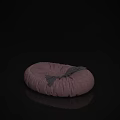 Pink Bean Bag Chair With Soft Fabric And Striped Cushion For Cozy Living Room