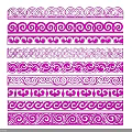Elegant Pink Decorative Pendants With Curly Patterns And Repeating Borders 3d model