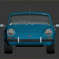 Blue Vintage Sports Car With Shiny Exterior And Classic Design 3D Render