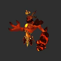 Flame Elemental Character And Creature With Burning Limbs Horned Head And Glowing Core