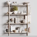 Modern Decorative Shelf Decorations Ornaments Furnishings Vase Book Combination 3d model