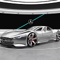 Mercedes Benz Concept Car Silver Body Front Grille And Headlights Modern Design