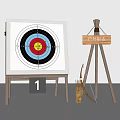 Outdoor Shooting Public Facility Featuring Target Stand Bow Arrows And Quiver