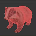 Realistic Badger Figurine With Black And White Facial Markings And Brown Fur