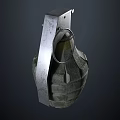 Tactical Hand Grenade With Metal Fuse Ring And Textured Military Casing