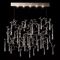 Modern Branch Like Metallic Chandelier With Multiple Hanging Illuminated Decorative Elements