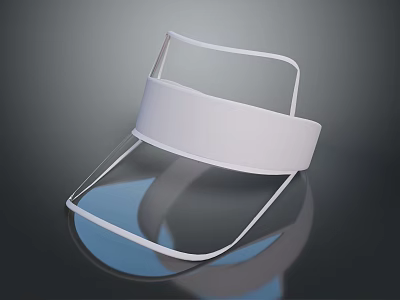 White Visor With Transparent Shield For Daily Sun Protection And Comfort 3d model