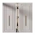 Modern Wardrobe Design With Double Doors Central Storage Shelves And Metal Handles