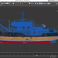 Rusty Ship Featuring Black Yellow Red Hull Deck Crane And Superstructure